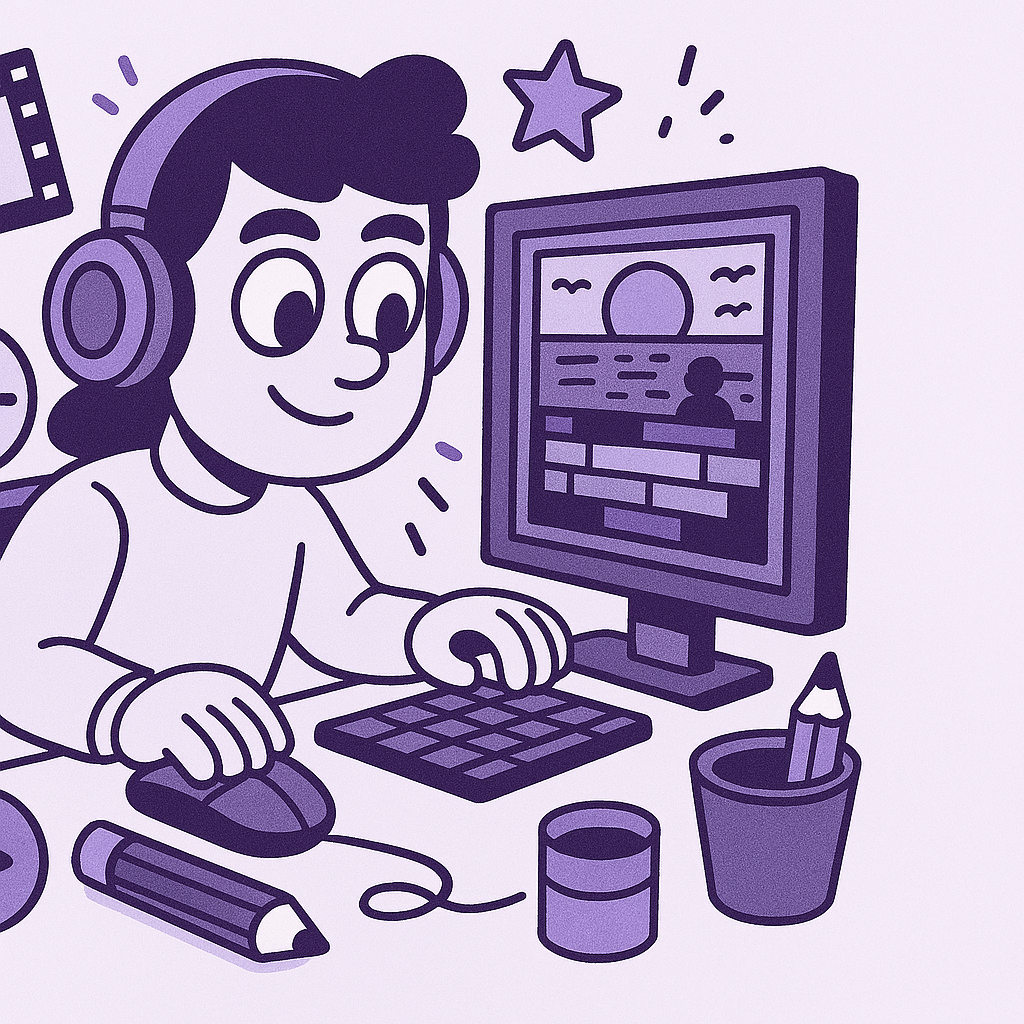 Video Professional at Computer